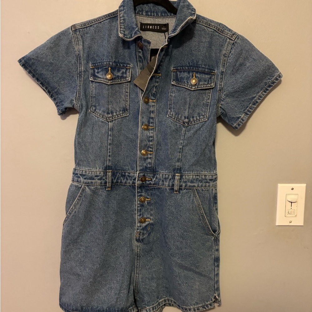 Lioness Blue Denim Jumpsuit